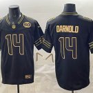 adult Seattle Seahawks Uniform 14 Sam Darnold Jersey Stitched Black Gold 50th Season Patch Shirt