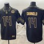 adult Seattle Seahawks Uniform 14 Sam Darnold Jersey Stitched Black Gold 50th Season Patch Shirt