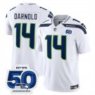 adult & youth Seahawks Uniform 14 Sam Darnold Jersey Stitched White 50th Season Patch Shirt