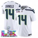 adult & youth,toddler Seahawks Uniform 14 Sam Darnold Jersey Stitched White Super Bowl LX Patch
