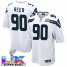 adult & youth,toddler Seahawks Uniform 90 Jarran Reed Jersey Stitched White Super Bowl LX Patch
