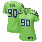 women's Seattle Seahawks Football Uniform 90 Jarran Reed Jersey Stitched Activewear Green Shirt