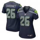 women's Seattle Seahawks Football Uniform 26 Zach Charbonnet Jersey Stitched Activewear Navy Shirt