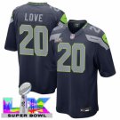 adult & youth,toddler Seahawks Uniform 20 Julian Love Jersey Stitched Navy Super Bowl LX Patch