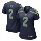 women's Seattle Seahawks Football Uniform 2 Drew Lock Jersey Stitched Activewear Navy Shirt