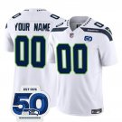 adult & youth,toddler Seattle Seahawks 00 Custom name number Jersey Stitched White 50th Season Patch