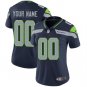 women's Seattle Seahawks Uniform 00 Custom name number Jersey Stitched Activewear Navy Shirt