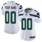 women's Seattle Seahawks Uniform 00 Custom name number Jersey Stitched Activewear White Shirt