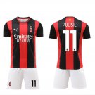 adult & kids AC Milan Soccer Uniform suit 11 Christian Pulisic Jersey set 2627 Home Shirt Red kit