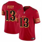 adult & youth SF 49ers Uniform 13 Brock Purdy Jersey Stitched Activewear Red-Glod Rivalries Shirt