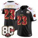 adult & youth SF 49ers Uniform 23 Christian McCaffrey Jersey Stitched 80th Years Patch Black-White