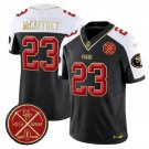 adult SF 49ers Uniform 23 Christian McCaffrey Jersey Stitched Black-White Est.1946 Patch Activewear