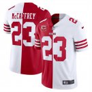 adult & youth SF 49ers Uniform 23 Christian McCaffrey Jersey Stitched Split White/Red C Patch Shirt