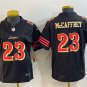 women's San Francisco 49ers Uniform 23 Christian McCaffrey Jersey Stitched Black Rivalries Shirt