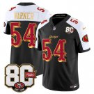 adult & youth SF 49ers Uniform 54 Fred Warner Jersey Stitched 80th Years Patch Black-White Shirt