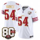 adult & youth SF 49ers Uniform 54 Fred Warner Jersey Stitched 80th Years Patch White Activewear