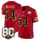 adult & youth SF 49ers Uniform 54 Fred Warner Jersey Stitched Activewear 80th Years Patch Red Shirt