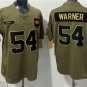 adult SF 49ers Uniform 54 Fred Warner Jersey Stitched Activewear Olive 2025 Salute To Service Shirt