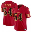 adult & youth SF 49ers Uniform 54 Fred Warner Jersey Stitched Activewear Red-Glod Rivalries Shirt