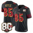 adult & youth,toddler SF 49ers Uniform 85 George Kittle Jersey Stitched 80th Years Patch Black Shirt