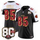 adult & youth SF 49ers Uniform 85 George Kittle Jersey Stitched 80th Years Patch Black-White Shirt
