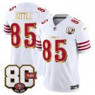 adult & youth SF 49ers Uniform 85 George Kittle Jersey Stitched 80th Years Patch White Activewear