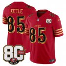 adult & youth SF 49ers Uniform 85 George Kittle Jersey Stitched Activewear 80th Years Patch Red