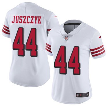 women's San Francisco 49ers Uniform 44 Kyle Juszczyk Jersey Stitched Shirt White Alternate