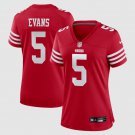 women's San Francisco 49ers Uniform 5 Mike Evans Jersey Stitched Activewear Red Shirt