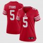 women's San Francisco 49ers Uniform 5 Mike Evans Jersey Stitched Activewear Red Shirt
