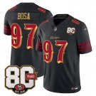 adult & youth,toddler SF 49ers Uniform 97 Nick Bosa Jersey Stitched 80th Years Patch Black Shirt