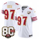adult & youth SF 49ers Uniform 97 Nick Bosa Jersey Stitched 80th Years Patch White Rivalries Shirt