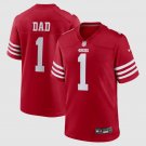 adult & youth,toddler SF 49ers Uniform Number 1 Dad Jersey Stitched Activewear Red Shirt
