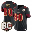 adult & youth,toddler SF 49ers Uniform 80 Jerry Rice Jersey Stitched 80th Years Patch Black Shirt