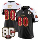 adult & youth SF 49ers Uniform 80 Jerry Rice Jersey Stitched 80th Years Patch Black-White Shirt