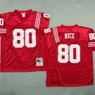 adult SF 49ers Uniform 80 Jerry Rice Jersey Stitched Activewear Red M&N Throwback Mesh Shirt