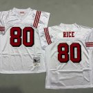 adult SF 49ers Uniform 80 Jerry Rice Jersey Stitched Activewear White M&N Throwback Mesh Shirt