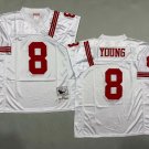adult SF 49ers Uniform 8 Steve Young Jersey Stitched Activewear White M&N Throwback Mesh Shirt