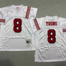 adult SF 49ers Uniform 8 Steve Young Jersey Stitched Activewear White M&N Throwback Mesh Shirt
