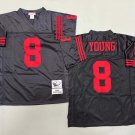 adult SF 49ers Uniform 8 Steve Young Jersey Stitched Activewear Black M&N Throwback Mesh Shirt