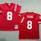 adult SF 49ers Uniform 8 Steve Young Jersey Stitched Activewear Red M&N Throwback Mesh Shirt