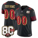 adult & youth,toddler SF 49ers Uniform 00 Custom name number Jersey Stitched 80th Years Patch Black