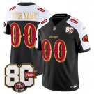 adult & youth SF 49ers Uniform 00 Custom name number Jersey Stitched 80th Years Patch Black-White