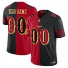 adult & youth SF 49ers Uniform 00 Custom name number Jersey Stitched Shirt Split Red/Black