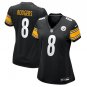 women's Pittsburgh Steelers Uniform 8 Aaron Rodgers Jersey Stitched Activewear Black Shirt