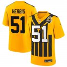 adult & youth,toddler Steelers Uniform 51 Nick Herbig Jersey Stitched Shirt 1933 Throwback Gold