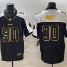 adult Pittsburgh Steelers Uniform 90 T.J. Watt Jersey Stitched Activewear Black-White Gold Shirt