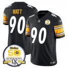 adult & youth,toddler Steelers 90 T.J. Watt Jersey Stitched Black 50th Anniversary Of Super Bowl IX