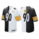 adult & youth Steelers Uniform 90 T.J. Watt Jersey Stitched Activewear White Black Split Two Tone