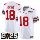 adult & youth Ohio State Buckeyes 18 Will Howard Jersey College White 2025 CFP Final Patch Stitched